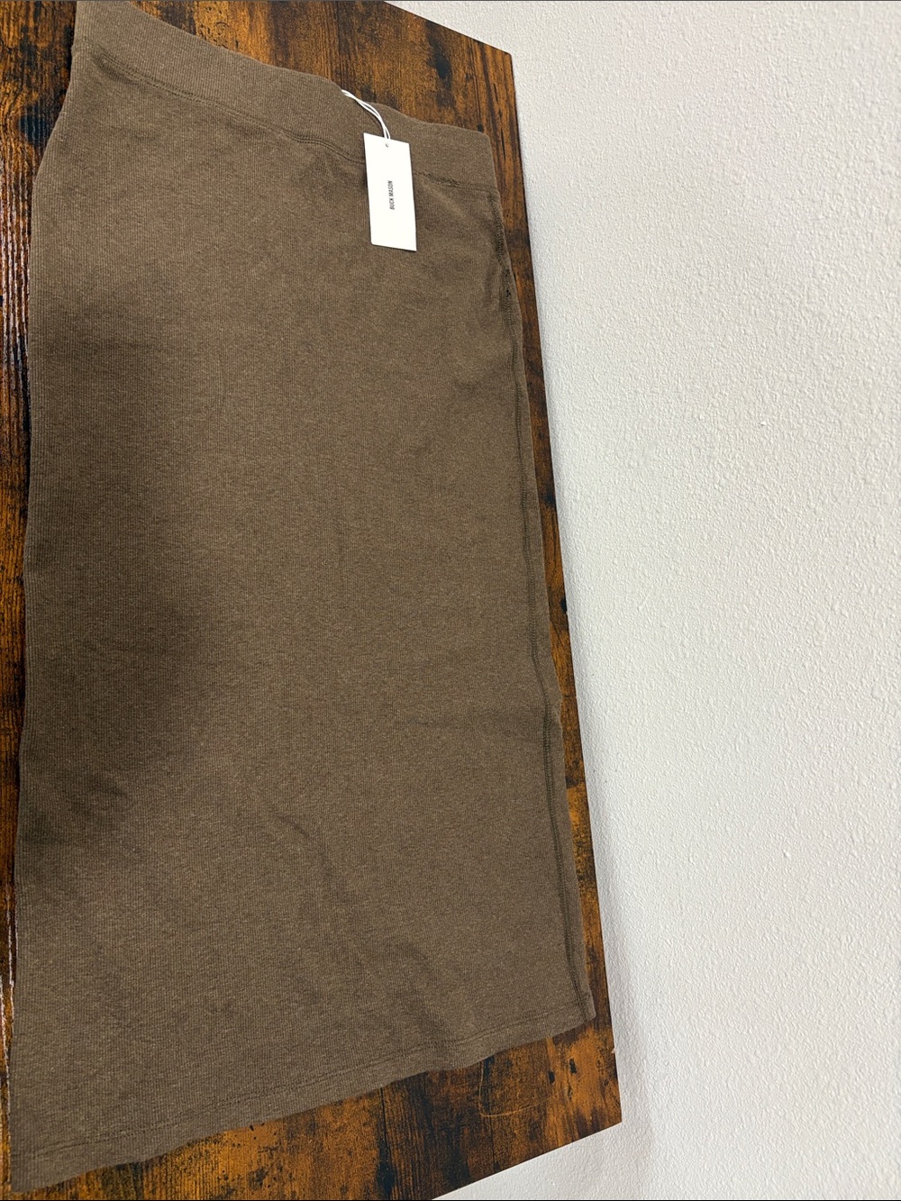 Buck Mason Women’s Medium Surplus Rib Tube Skirt Heather Moss NWT $98